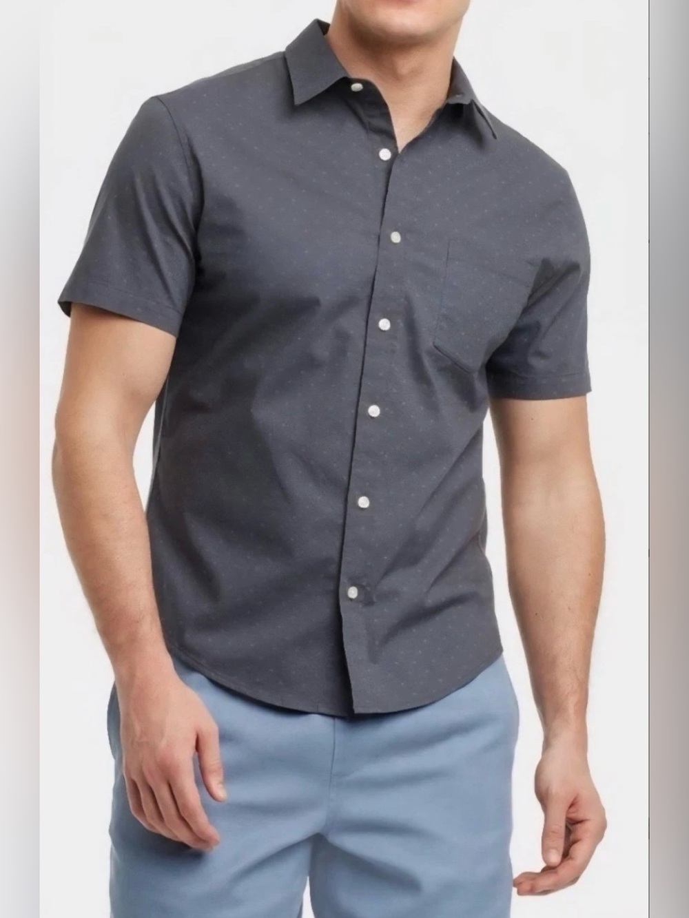 Goodfellow & Co Men's Short-Sleeve Shirt, Size L, NWT, Dark Gray